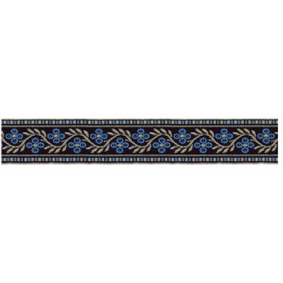 125620-17 CINTA JACQUARD SAMIR 30 MM. POLIESTER 100% NEGRO/AZUL Venta en piezas de 15.00 M