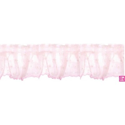 126952-006 VOLANTE TUL FRUNCIDO DOTIA 60 MM. POLIESTER 100% ROSA Venta en piezas de 10.00 M