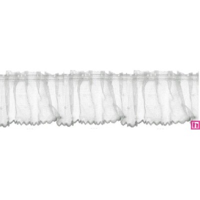 126952-034 VOLANTE TUL FRUNCIDO DOTIA 60 MM. POLIESTER 100% GRIS Venta en piezas de 10.00 M
