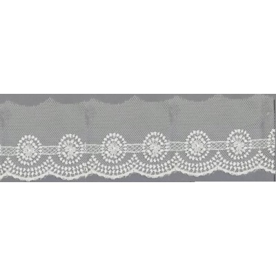 12702-0 PUNTILLA TUL BORDADO PRIYA 50 MM. POLIESTER 100% NATURAL Venta en piezas de 14.80 M