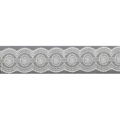 12703-0 GALON TUL BORDADO PRIYA 40 MM. POLIESTER 100% NATURAL Venta en piezas de 14.80 M