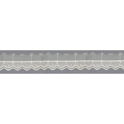 12733-0 PUNTILLA TUL BORDADO SARIKA 15 MM. POLIESTER 100% NATURAL Venta en piezas de 14.80 M