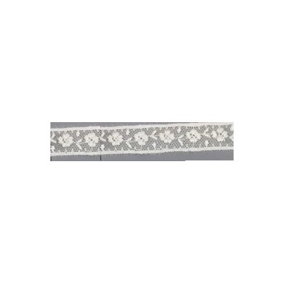 12736-0 ENTREDOS TUL BORDADO SARIKA 13 MM. POLIESTER 100% NATURAL Venta en piezas de 14.80 M