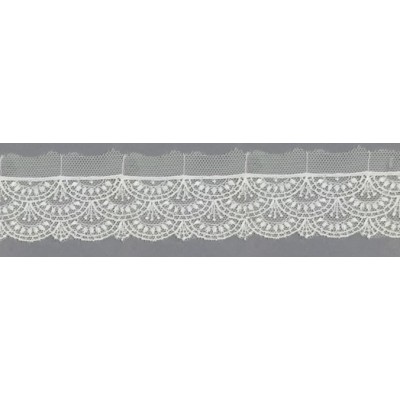 12742-0 PUNTILLA TUL BORDADO SURYA 30 MM. POLIESTER 100% NATURAL Venta en piezas de 14.80 M