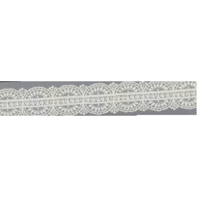 12745-0 GALON TUL BORDADO SURYA 30 MM. POLIESTER 100% NATURAL Venta en piezas de 14.80 M