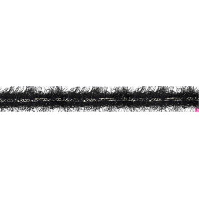 129826-02 GALON FANTASIA LEELA 20 MM. POLIAMIDA+ALGODON+METALIC NEGRO Venta en piezas de 20.00 M