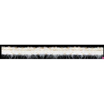129827-0001 GALON FANTASIA KIKEY 12 MM. POLIAMIDA+ALGODON+METALLIC BLANCO Venta en piezas de 20.00 M