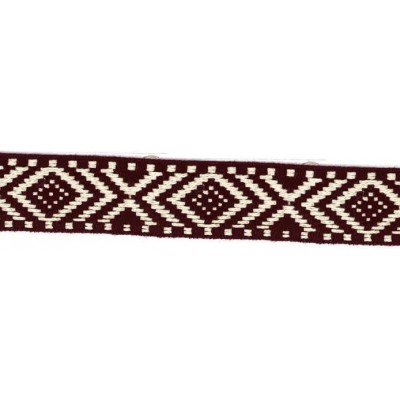 64316 CINTA JACQUARD 30 MM EBER  ACRILICO 50%-ALGODON 45%-PA. 5% GRANATE Venta en piezas de 25.00 M