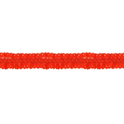 64732 GALON FRUNCIDO PIQUILLO ZARZAMORA 25MM. POLIESTER 100% CORAL Venta en piezas de 25.00 M