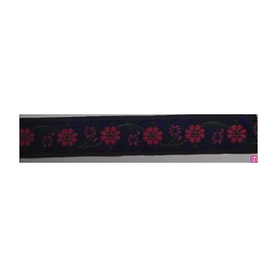 655365-0019 CINTA JACQUARD ZERA 25 MM. POLIESTER 100% AZUL/DORADO Venta en piezas de 7.00 M