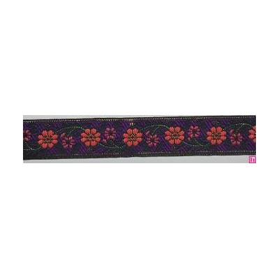 655365-0022 CINTA JACQUARD ZERA 25 MM. POLIESTER 100% MORADO/DORADO Venta en piezas de 7.00 M