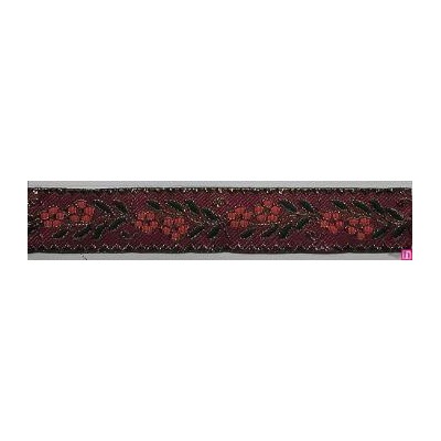 655367-0009 CINTA JACQUARD CLIO 25 MM. POLIESTER 100% ROJO/DORADO Venta en piezas de 7.00 M