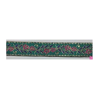 655367-0012 CINTA JACQUARD CLIO 25 MM. POLIESTER 100% AGUA/DORADO Venta en piezas de 7.00 M