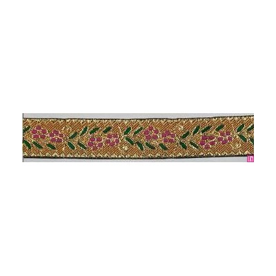 655367-0031 CINTA JACQUARD CLIO 25 MM. POLIESTER 100% ALBERO/DORADO Venta en piezas de 7.00 M