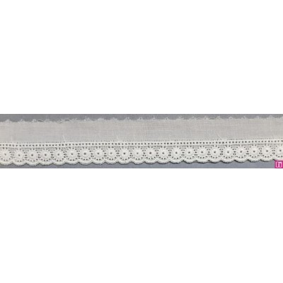 67145 REMATE BATISTA DAILA 12 MM. ALGODON 100% BLANCO Venta en piezas de 13.80 M