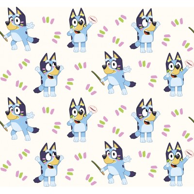 67917 TEJIDO ESTAMPADO BLUEY (00) 1.40 M. 130 GR/M2 ALGODON 100% BLANCO Venta en piezas de 6.00 M