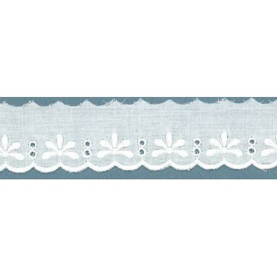 11067-000 BORDADO BATISTA ETYLIAN POLIESTER 60%-ALGODON 40% BLANCO Venta en piezas de 13.80 M