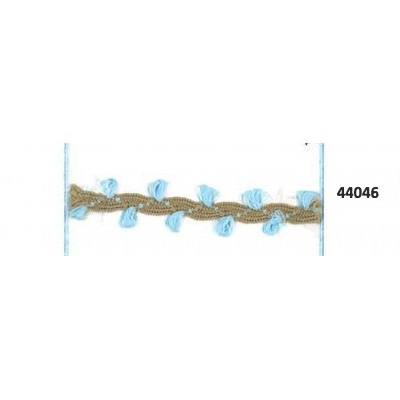44046 1200-3415_FANTASY PLAITS RUSTICA PAPRIKA POLIESTER 100% CELESTE Venta en piezas de 50.00 M