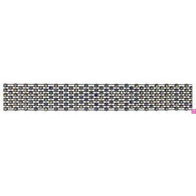 613022-2099 GALON FANTASIA SHARIK 20 MM. POLIESTER + CRISTAL NEGRO/COLOR Venta en piezas de 9.10 M