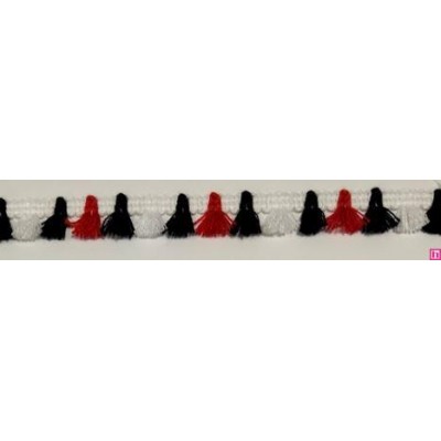 64288 FLECO FANTASIA 15 MM CHAY ACRILICO 100%  BLANCO/MARINO/ROJO Venta en piezas de 25.00 M