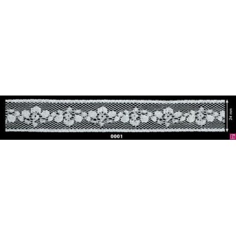 115503-01 ENTREDOS VALENCIE DURGA 25 MM. ALGODON 100% BLANCO Venta en piezas de 20.00 M