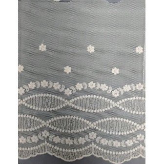 12290-0 PUNTILLA TUL BORDADO SAMAR 180 MM. POLIESTER 100% NATURAL Venta en piezas de 14.80 M