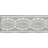 12294-0 GALON TUL BORDADO SAMAR 55 MM. POLIESTER 100% NATURAL Venta en piezas de 14.80 M