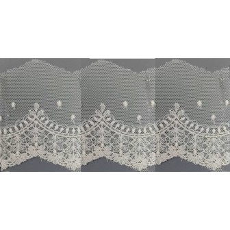 12312-0 PUNTILLA TUL BORDADO FUAT 70 MM. POLIESTER 100% NATURAL Venta en piezas de 14.80 M