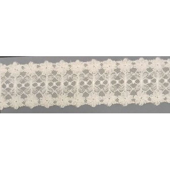 12315-0 GALON TUL BORDADO FUAT 40 MM. POLIESTER 100% NATURAL Venta en piezas de 14.80 M