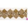 124311-100 GALON FANTASIA LENTEJUELAS ABASI 55 MM. PET+POLIESTER+CRISTAL DORADO Venta en piezas de 4.50 M