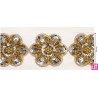 124315-100 GALON FANTASIA LENTEJUELAS ABASI 60 MM. PET+POLIESTER+CRISTAL DORADO Venta en piezas de 4.50 M