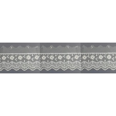 12732-0 PUNTILLA TUL BORDADO SARIKA 30 MM. POLIESTER 100% NATURAL Venta en piezas de 14.80 M