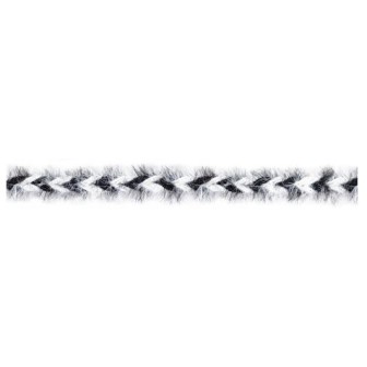 129829-102 REMATE TRENZA DUNIA 10 MM. POLIAMIDA + POLIESTER BLANCO/NEGRO Venta en piezas de 20.00 M