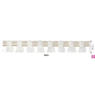 129830-01 FLECO FANTASIA RANYA 20 MM. POLIESTER/ALGODON BLANCO Venta en piezas de 20.00 M