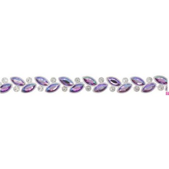 133900-0021 GALON FANTASIA SARABI 10 MM. ABS+RESINA+CRISTAL LILA Venta en piezas de 9.10 M