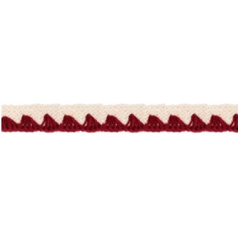 139000-3060 REMATE LANA ABBAS 20 MM. POLIESTER 100% MARFIL/GRANATE Venta en piezas de 26.00 M