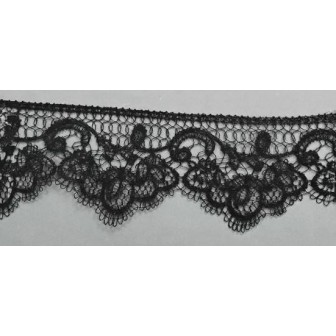 142101-02 PUNTILLA GUIPUR KANYA 50 MM. POLIESTER 100% NEGRO Venta en piezas de 19.00 M