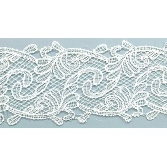 142105-01 GALON GUIPUR MEENA 70 MM. POLIESTER 100% BLANCO Venta en piezas de 19.00 M
