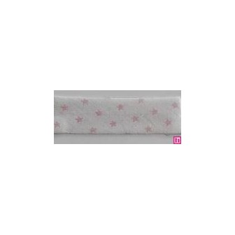 3312-18-01 BIES PERFILADO BELMIRO-ESTRELLA 18 MM. POLIESTER 70%-ALGODON 30% BLANCO/ROSA Venta en piezas de 25.00 M