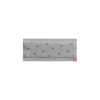 3312-18-02 BIES PERFILADO BELMIRO-ESTRELLA 18 MM. POLIESTER 70%-ALGODON 30% BLANCO/CELESTE Venta en piezas de 25.00 M