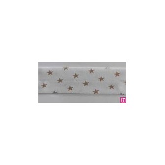 3312-18-03 BIES PERFILADO BELMIRO-ESTRELLA 18 MM. POLIESTER 70%-ALGODON 30% BLANCO/CAMEL Venta en piezas de 25.00 M