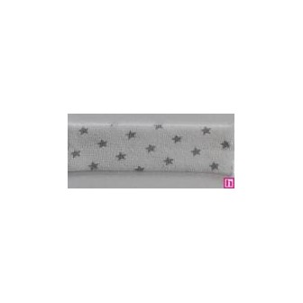 3312-18-04 BIES PERFILADO BELMIRO-ESTRELLA 18 MM. POLIESTER 70%-ALGODON 30% BLANCO/GRIS Venta en piezas de 25.00 M