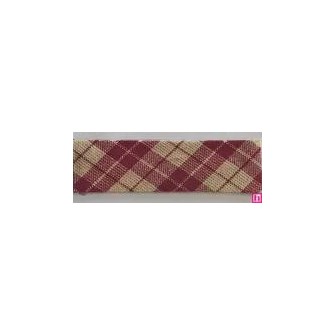 3315-18-01 BIES PERFILADO DIOGO-VICHY 18 MM. POLIESTER 70%-ALGODON 30% GRANATE Venta en piezas de 25.00 M