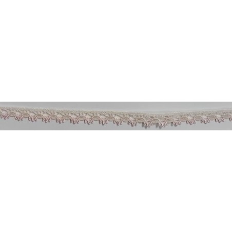3480-H7 PUNTILLA BOLILLO EROS ALGODON 79%-VISCOSA 21% MARFIL/ROSA Venta en piezas de 30.00 M
