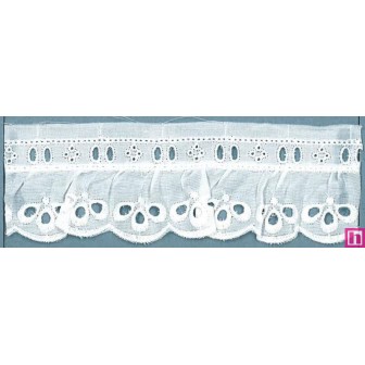 35944/36-000 TIRA FRUNCIDA BATISTA ROUS 45 MM. POLIESTER 60%-ALGODON 40% BLANCO Venta en piezas de 11.00 M