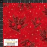 4593-001 PATCH.AMERICANO CHRISTMAS TIME (01) 110 CM. ALGODON 100% ROJO/DORADO METALLIC Venta en piezas de 6.00 M