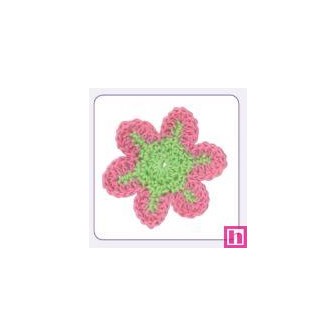 508154-00 APLICACION GANCHILLO ANALA FLOR 37x37 MM. ALGODON 100% ROSA Venta en piezas de 10.00 U