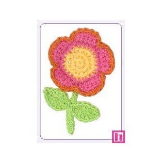 508157-00 APLICACION GANCHILLO ANALA FLOR 46X70 MM. ALGODON 100% ROSA Venta en piezas de 10.00 U
