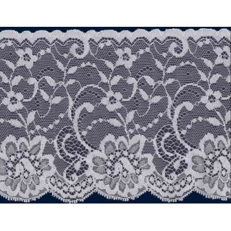 58583 FLORA PUNTILLA NYLON 110 MM. POLIAMIDA 100% BLANCO Venta en piezas de 20.00 M