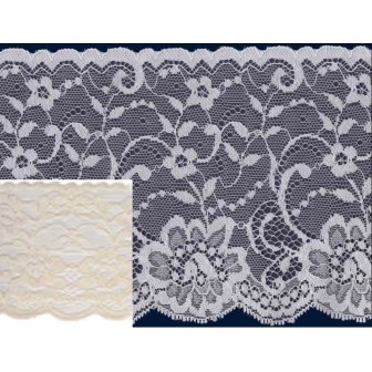 58584 FLORA PUNTILLA NYLON 110 MM. POLIAMIDA 100% MARFIL Venta en piezas de 20.00 M